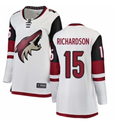 Women's Arizona Coyotes #15 Brad Richardson Authentic White Away Fanatics Branded Breakaway NHL Jersey