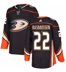 Men's Adidas Anaheim Ducks #22 Dennis Rasmussen Authentic Black Home NHL Jersey