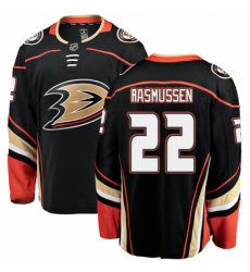 Men's Anaheim Ducks #22 Dennis Rasmussen Fanatics Branded Black Home Breakaway NHL Jersey