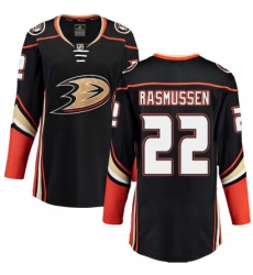 Women's Anaheim Ducks #22 Dennis Rasmussen Fanatics Branded Black Home Breakaway NHL Jersey