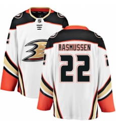 Youth Anaheim Ducks #22 Dennis Rasmussen Fanatics Branded White Away Breakaway NHL Jersey