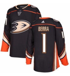 Men's Adidas Anaheim Ducks #1 Reto Berra Authentic Black Home NHL Jersey Men's Adidas Anaheim Ducks #1 Reto Berra Authentic Black Home NHL Jersey