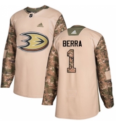 Men's Adidas Anaheim Ducks #1 Reto Berra Authentic Camo Veterans Day Practice NHL Jersey Men's Adidas Anaheim Ducks #1 Reto Berra Authentic Camo Veterans Day Practice NHL Jersey