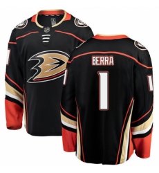 Men's Anaheim Ducks #1 Reto Berra Fanatics Branded Black Home Breakaway NHL Jersey Men's Anaheim Ducks #1 Reto Berra Fanatics Branded Black Home Breakaway NHL Jersey