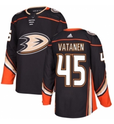 Men's Adidas Anaheim Ducks #45 Sami Vatanen Authentic Black Home NHL Jersey