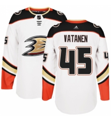 Men's Adidas Anaheim Ducks #45 Sami Vatanen Authentic White Away NHL Jersey