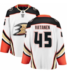 Men's Anaheim Ducks #45 Sami Vatanen Fanatics Branded White Away Breakaway NHL Jersey