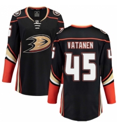 Women's Anaheim Ducks #45 Sami Vatanen Fanatics Branded Black Home Breakaway NHL Jersey