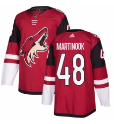 Men's Adidas Arizona Coyotes #48 Jordan Martinook Premier Burgundy Red Home NHL Jersey