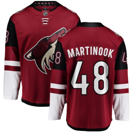 Men's Arizona Coyotes #48 Jordan Martinook Fanatics Branded Burgundy Red Home Breakaway NHL Jersey Men's Arizona Coyotes #48 Jordan Martinook Fanatics Branded Burgundy Red Home Breakaway NHL Jersey