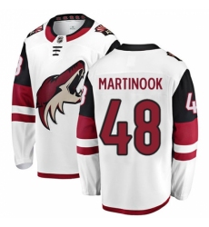 Men's Arizona Coyotes #48 Jordan Martinook Fanatics Branded White Away Breakaway NHL Jersey