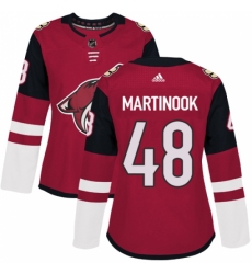 Women's Adidas Arizona Coyotes #48 Jordan Martinook Authentic Burgundy Red Home NHL Jersey