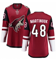 Women's Arizona Coyotes #48 Jordan Martinook Fanatics Branded Burgundy Red Home Breakaway NHL Jersey