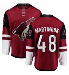 Youth Arizona Coyotes #48 Jordan Martinook Fanatics Branded Burgundy Red Home Breakaway NHL Jersey