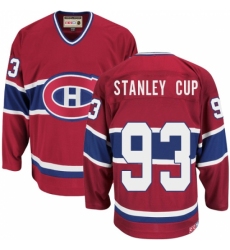 Men's CCM Montreal Canadiens #93 Stanley Cup Authentic Red Throwback NHL Jersey