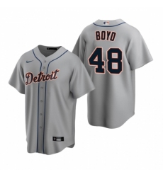 Men's Nike Detroit Tigers #48 Matthew Boyd Gray Road Stitched Baseball Jersey