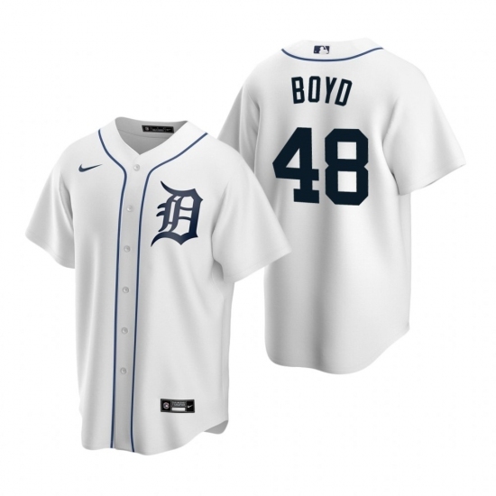Men's Nike Detroit Tigers #48 Matthew Boyd White Home Stitched Baseball Jersey Men's Nike Detroit Tigers #48 Matthew Boyd White Home Stitched Baseball Jersey