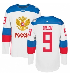Men's Adidas Team Russia #9 Dmitry Orlov Premier White Home 2016 World Cup of Hockey Jersey