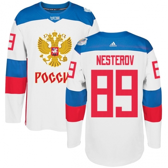 Men's Adidas Team Russia #89 Nikita Nesterov Premier White Home 2016 World Cup of Hockey Jersey Men's Adidas Team Russia #89 Nikita Nesterov Premier White Home 2016 World Cup of Hockey Jersey