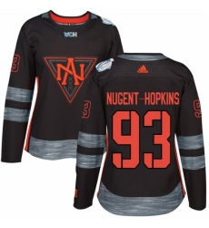 Women's Adidas Team North America #93 Ryan Nugent-Hopkins Premier Black Away 2016 World Cup of Hockey Jersey