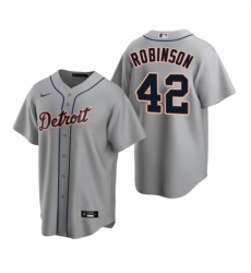 Men's Nike Detroit Tigers #42 Jackie Robinson Gray Road Stitched Baseball Jersey