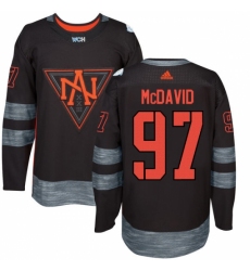 Men's Adidas Team North America #97 Connor McDavid Premier Black Away 2016 World Cup of Hockey Jersey