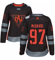 Women's Adidas Team North America #97 Connor McDavid Authentic Black Away 2016 World Cup of Hockey Jersey