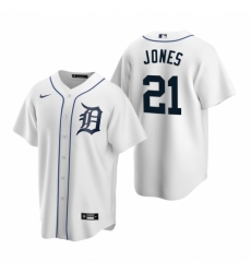 Men's Nike Detroit Tigers #21 JaCoby Jones White Home Stitched Baseball Jersey