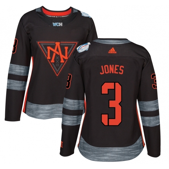 Women's Adidas Team North America #3 Seth Jones Premier Black Away 2016 World Cup of Hockey Jersey Women's Adidas Team North America #3 Seth Jones Premier Black Away 2016 World Cup of Hockey Jersey