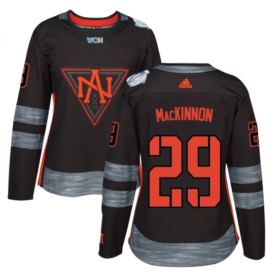 Women's Adidas Team North America #29 Nathan MacKinnon Premier Black Away 2016 World Cup of Hockey Jersey Women's Adidas Team North America #29 Nathan MacKinnon Premier Black Away 2016 World Cup of Hockey Jersey