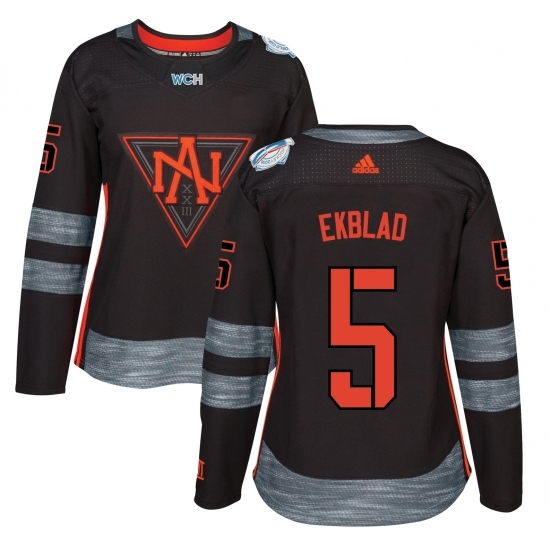 Women's Adidas Team North America #5 Aaron Ekblad Authentic Black Away 2016 World Cup of Hockey Jersey Women's Adidas Team North America #5 Aaron Ekblad Authentic Black Away 2016 World Cup of Hockey Jersey