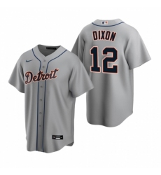Men's Nike Detroit Tigers #12 Brandon Dixon Gray Road Stitched Baseball Jersey