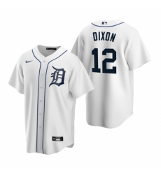 Men's Nike Detroit Tigers #12 Brandon Dixon White Home Stitched Baseball Jersey