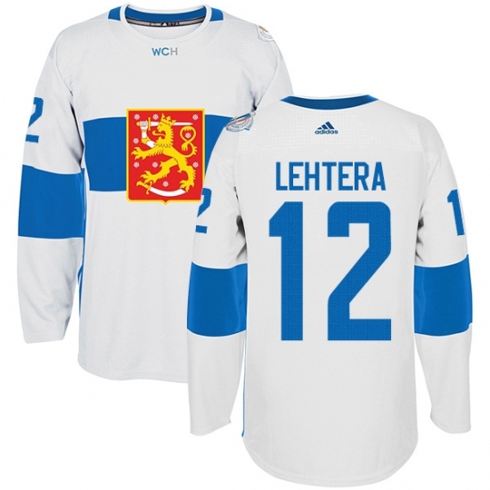 Men's Adidas Team Finland #12 Jori Lehtera Premier White Home 2016 World Cup of Hockey Jersey Men's Adidas Team Finland #12 Jori Lehtera Premier White Home 2016 World Cup of Hockey Jersey