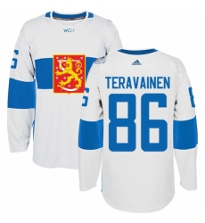 Men's Adidas Team Finland #86 Teuvo Teravainen Authentic White Home 2016 World Cup of Hockey Jersey