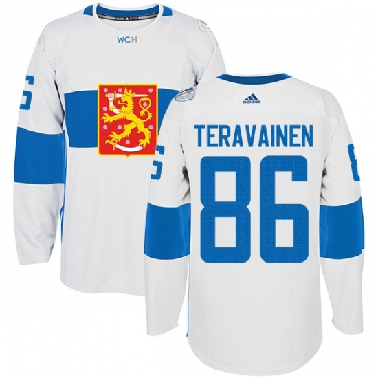 Men's Adidas Team Finland #86 Teuvo Teravainen Premier White Home 2016 World Cup of Hockey Jersey Men's Adidas Team Finland #86 Teuvo Teravainen Premier White Home 2016 World Cup of Hockey Jersey
