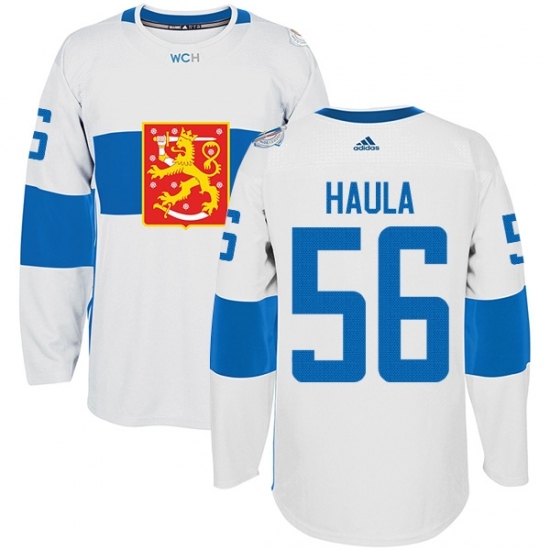Men's Adidas Team Finland #56 Erik Haula Authentic White Home 2016 World Cup of Hockey Jersey Men's Adidas Team Finland #56 Erik Haula Authentic White Home 2016 World Cup of Hockey Jersey