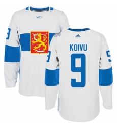 Men's Adidas Team Finland #9 Mikko Koivu Authentic White Home 2016 World Cup of Hockey Jersey
