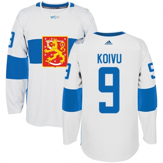 Men's Adidas Team Finland #9 Mikko Koivu Premier White Home 2016 World Cup of Hockey Jersey Men's Adidas Team Finland #9 Mikko Koivu Premier White Home 2016 World Cup of Hockey Jersey