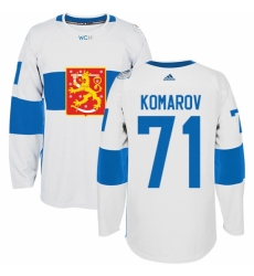 Men's Adidas Team Finland #71 Leo Komarov Premier White Home 2016 World Cup of Hockey Jersey