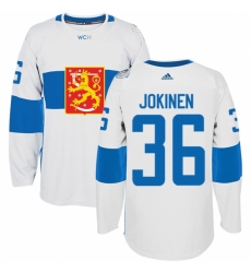 Men's Adidas Team Finland #36 Jussi Jokinen Premier White Home 2016 World Cup of Hockey Jersey