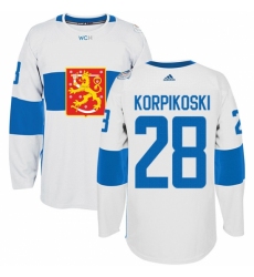 Men's Adidas Team Finland #28 Lauri Korpikoski Premier White Home 2016 World Cup of Hockey Jersey Men's Adidas Team Finland #28 Lauri Korpikoski Premier White Home 2016 World Cup of Hockey Jersey