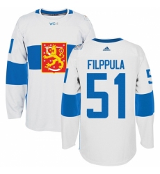 Men's Adidas Team Finland #51 Valtteri Filppula Premier White Home 2016 World Cup of Hockey Jersey