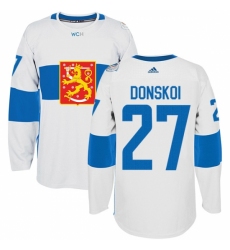 Men's Adidas Team Finland #27 Joonas Donskoi Authentic White Home 2016 World Cup of Hockey Jersey