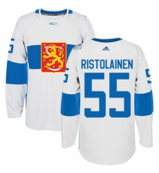 Men's Adidas Team Finland #55 Rasmus Ristolainen Authentic White Home 2016 World Cup of Hockey Jersey