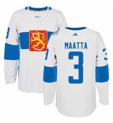 Men's Adidas Team Finland #3 Olli Maatta Premier White Home 2016 World Cup of Hockey Jersey