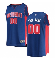 Men's Detroit Pistons Fanatics Branded Blue Fast Break Custom Replica Jersey - Icon Edition
