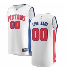 Men's Detroit Pistons Fanatics Branded White Fast Break Custom Replica Jersey - Association Edition