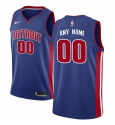 Men's Detroit Pistons Nike Blue Swingman Custom Jersey - Icon Edition