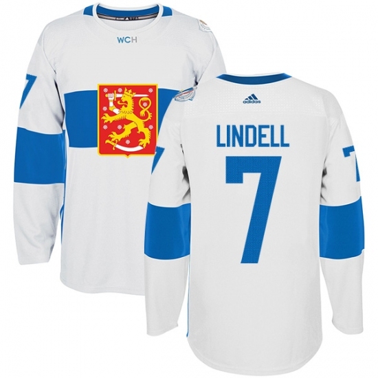 Men's Adidas Team Finland #7 Esa Lindell Premier White Home 2016 World Cup of Hockey Jersey Men's Adidas Team Finland #7 Esa Lindell Premier White Home 2016 World Cup of Hockey Jersey